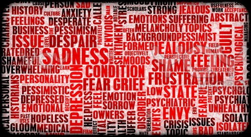 Original negative-emotions word illustration.