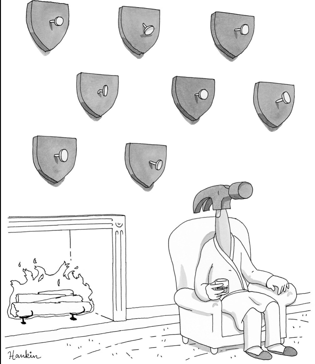 Complete original Hammer-Head illustration, including the artist credit, printed beneath the closing reflection.