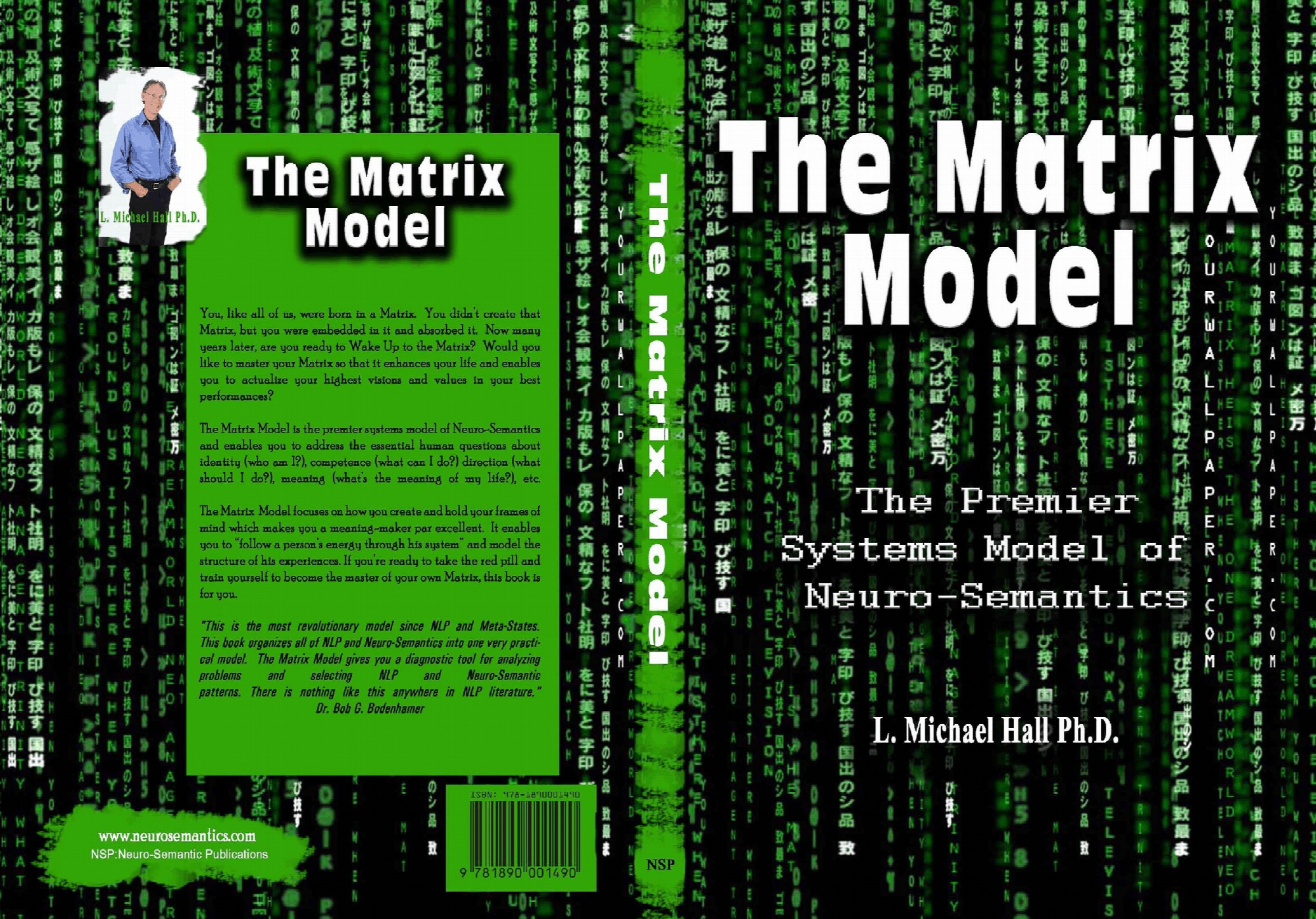 Complete original The Matrix Model front, spine and back book cover by L. Michael Hall, Ph.D.