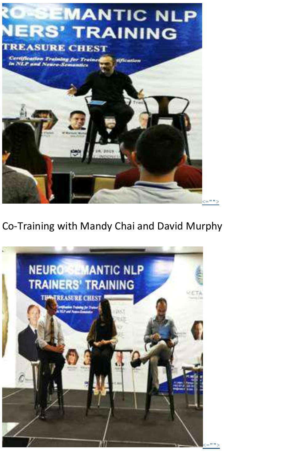 Original seventh and eighth NSTT photographs with the complete Co-Training with Mandy Chai and David Murphy caption.